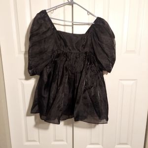 Selkie Black Puff Dress